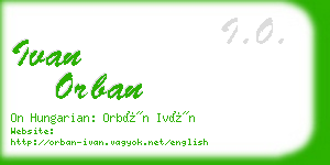 ivan orban business card